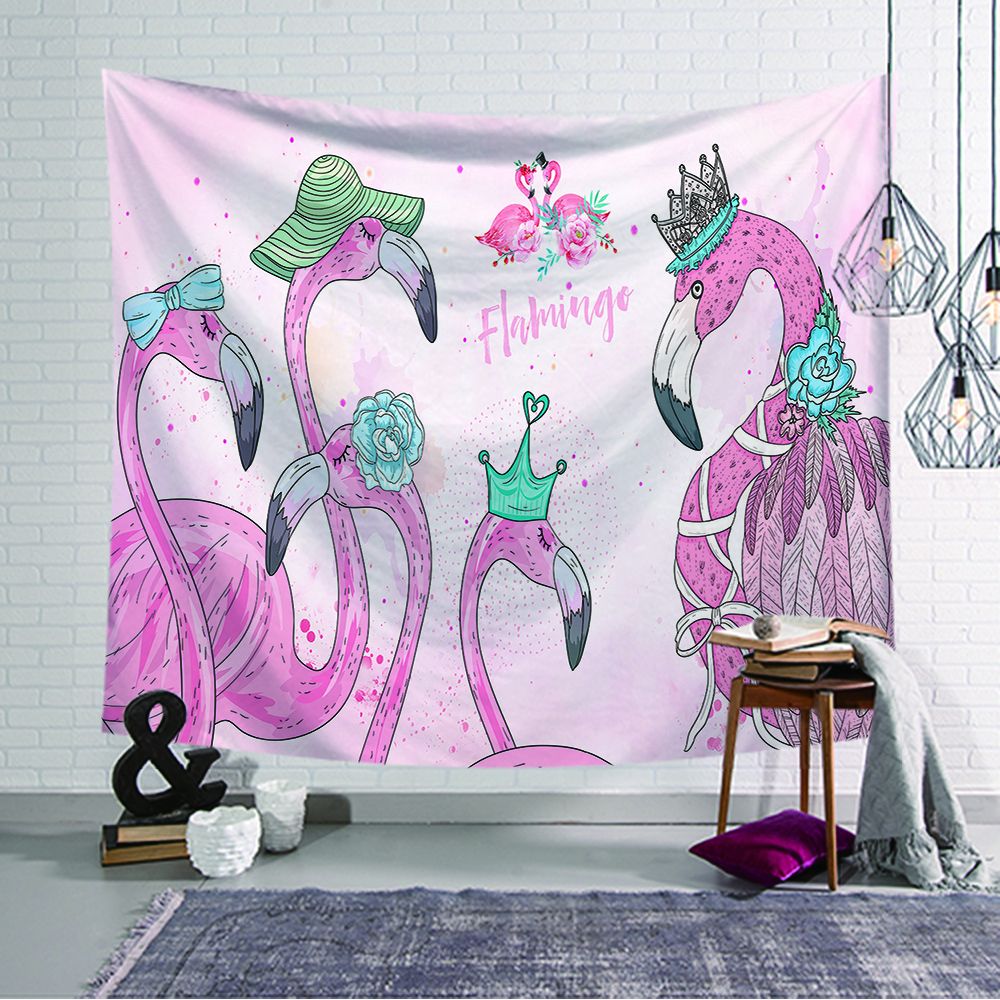 New flamingo nhỏ tươi lưới đỏ tường treo tấm thảm thời trang net đỏ sống ký túc xá trang trí phòng ngủ - Tapestry thảm tranh treo tường