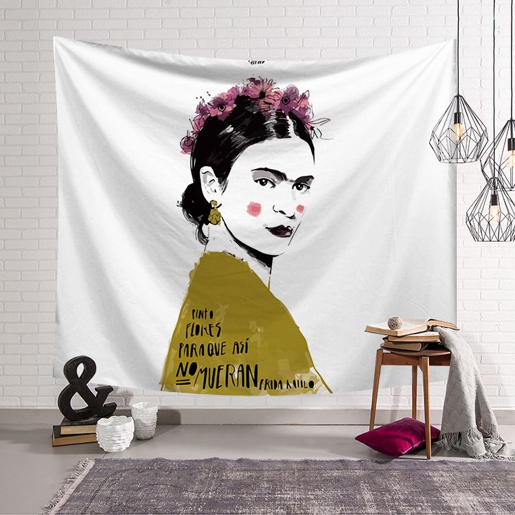 Thời trang mới đơn giản cô gái retro tấm thảm treo vải lưới màu đỏ sống nền tường phòng ngủ trang trí tường in - Tapestry thảm treo tường bản đồ 