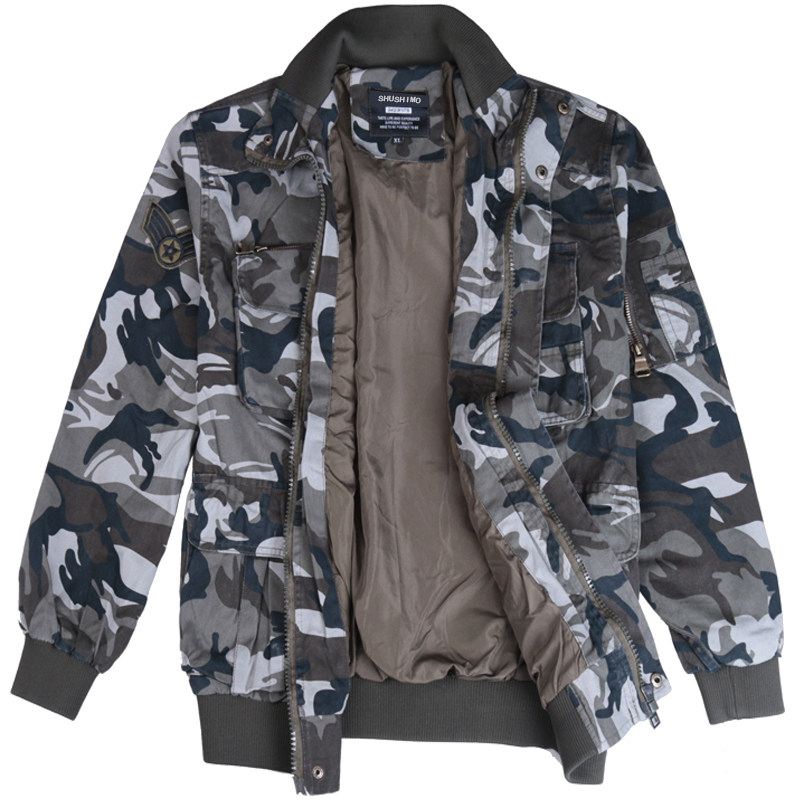 Belted cotton thickened camouflage tooling suit men and women autumn and winter outdoor casual field beige clothing wear-resistant