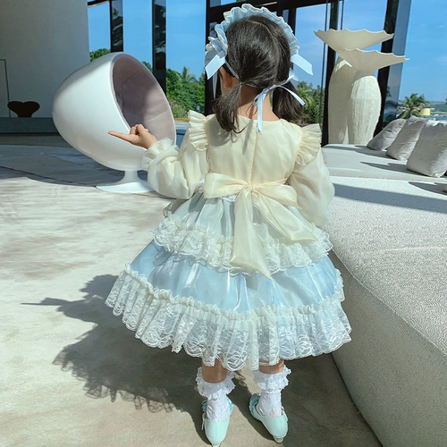 Детский наряд маленькой принцессы, детская осенняя юбка, вечернее платье, стиль Лолита, в западном стиле