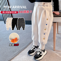 Baby Beats Bottom Pants Plus Suede Foreign Air Girl Pants Winter Outwear Fashion Children Cotton Pants Autumn Winter Thickening