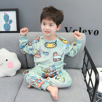 Boy Coral Suede Pyjamas children Winter Thickening Male baby flannel Home Suit Autumn Winter Warm Boy