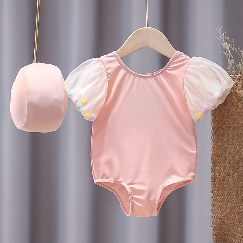 Swimsuit girl Xia Princess Xia's Children Even Swimsuit Swimsuit Cute Two-Year-Old Female Baby Tennis Red Swimsuit Children's Foreign Pie