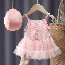 Child Bathing Suit Girl Xia Cute Baby Conjoined Swimsuit South Korea Nets Red Boy Swimsuit Summer Princess Veil Dress