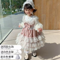 Childrens Loretta Girl Child Leulia Tower baby spring autumn long sleeves pompsy dress and dress Lolita for children Princess Leia