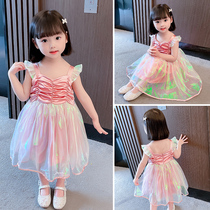 Girls dress for womens dress Summer and thin Korean version of the Korean Air Childrens Fish Ji Skirt Summer Super Fairy Baby Princess Dress