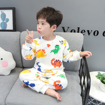 Boy coral suede pyjamas children autumn and winter thickened childrens baby flannel suede suit warm boy
