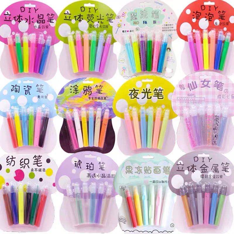 3d stereo bubble pen handmade diy album greeting card pen highlighter stereoscopic pen crystal pen metal pen row six