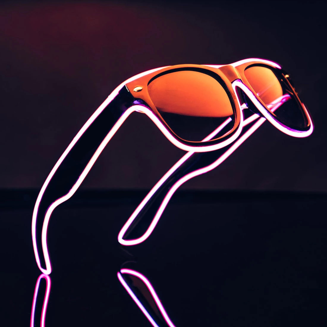 Bungee glasses luminous transparent Ray Ray Pen black frame sunglasses prom bar performance ins vibrato net red with the same paragraph