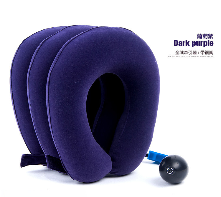 Inflatable three-layer full-duved single-tube cervical tractor for cervical vertebrae massage neck-cuff stretcher