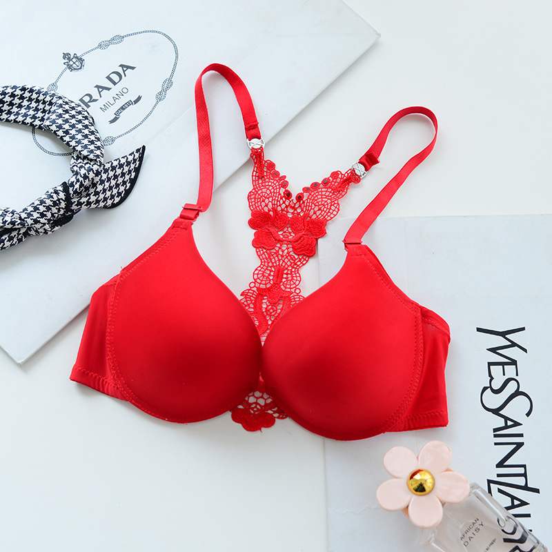 Ren đẹp trở lại ngực nhỏ oằn cùng womens sexy áo ngực dày womens trẻ đỏ lót áo ngực lớn suốt đời này.