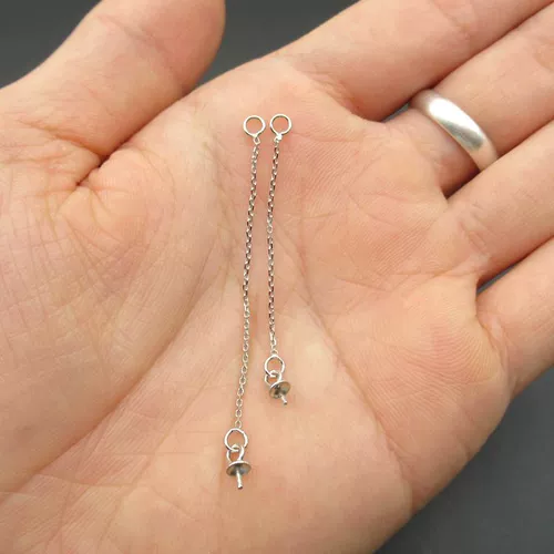 Платиновые длинные серьги из жемчуга с кисточками, серебро 925 пробы, популярно в интернете