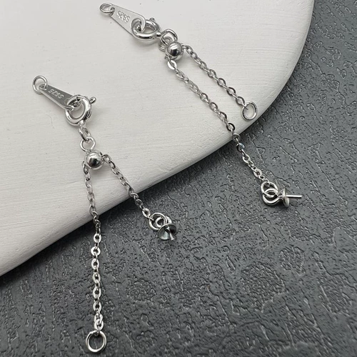 Аксессуары из жемчуга DIY S925, однобортное ожерелье с пряжкой, удлинительная цепочка, аксессуары ручной работы, пряжка из бисера, цепочка с хвостовой пряжкой