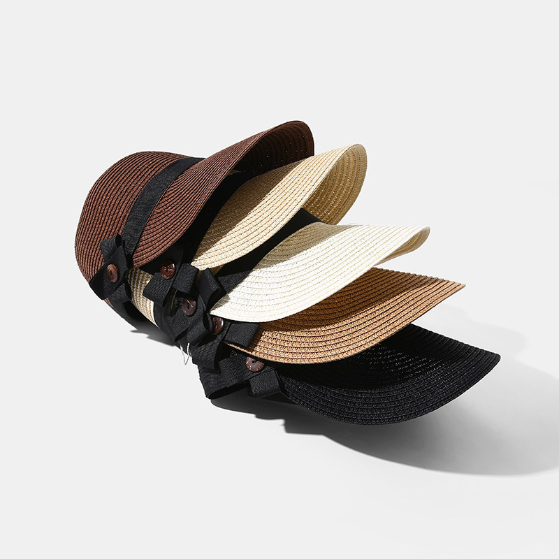 (good thing recommended) crystal shading sunscreen cross butterfly knot grass cap outdoor out for beach duck tongue cap children