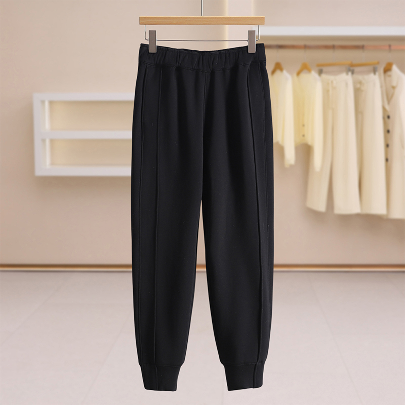 669【Kou】Daily Elastic Waist Jogger Pants with Fleece Lining Casual Pants Mall Brand Women's Winter Pants 25