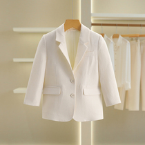 Childrens Clothing (Flute) Boys Dresses Korean Style White Suit Childrens Handsome Suit Jacket Autumn Clothing 2024 New Style