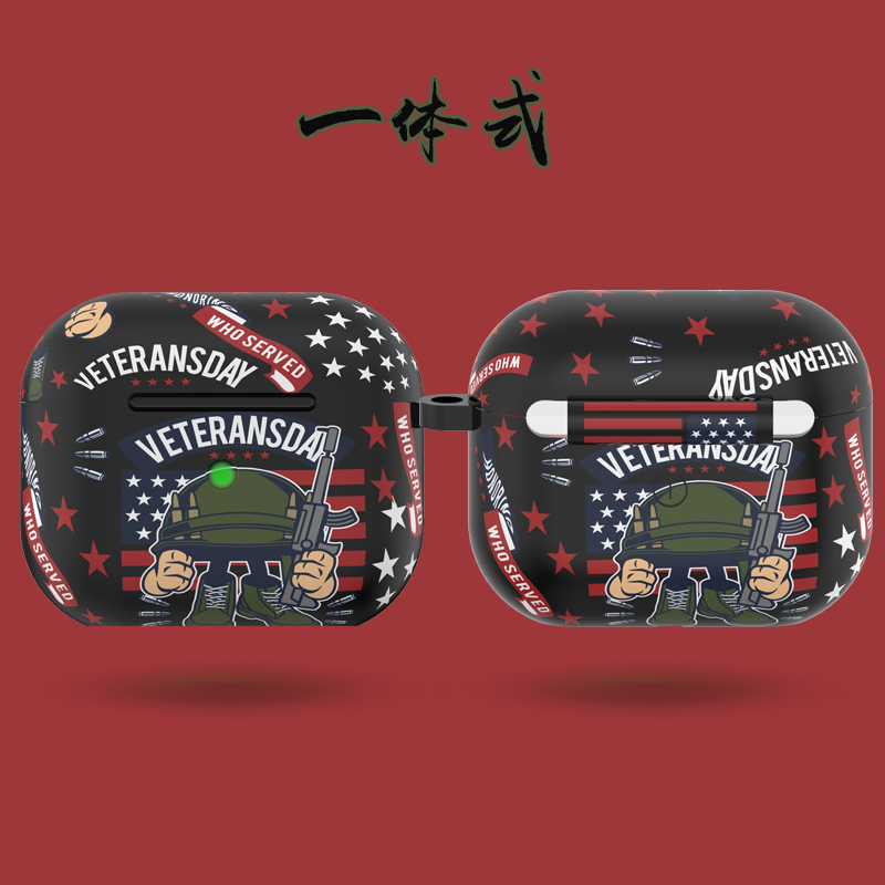 All-in-one army soldier airpodspro protective sleeve suitable for Apple's second and third generation bluetooth earphone shell creative soft