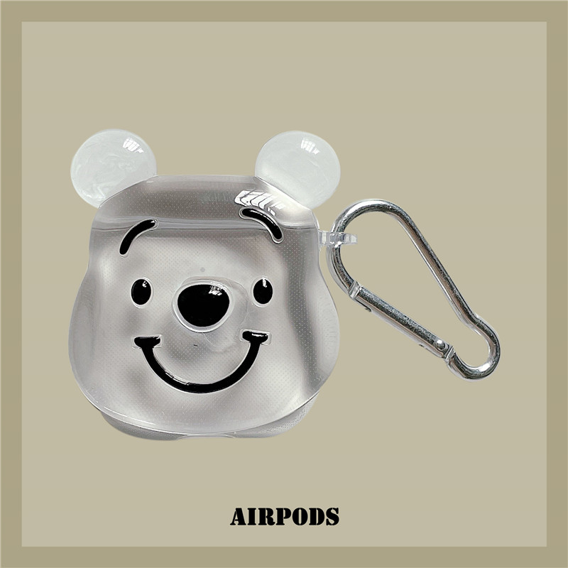 Stereotransparent Small Bear Vini Airpodspro Protective Sheath Applies 1 2 Generations Apple 3 Generation Headphones Soft Shell Silicone Gel