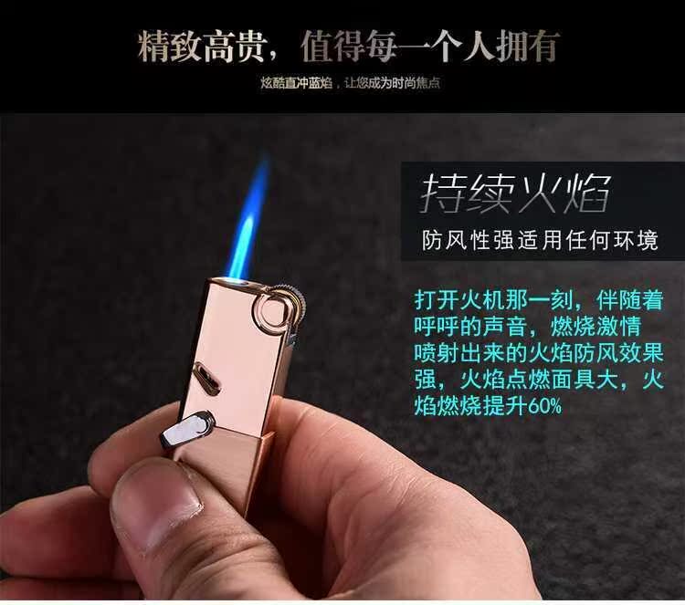 Omai Aomai thẳng vào ngọn lửa màu xanh nhẹ hơn ngọn lửa hàn nhỏ kim loại bánh xe gas nhẹ chữ - Bật lửa shop bật lửa