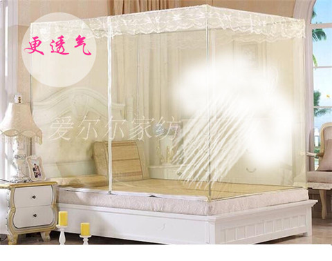 Cửa lưới chống muỗi tùy chỉnh quá khổ để tăng sổ tài khoản giường cha mẹ-con Khóa kéo tùy chỉnh ba cửa mở tài khoản giường giường - Lưới chống muỗi màn chụp gấp gọn thông minh