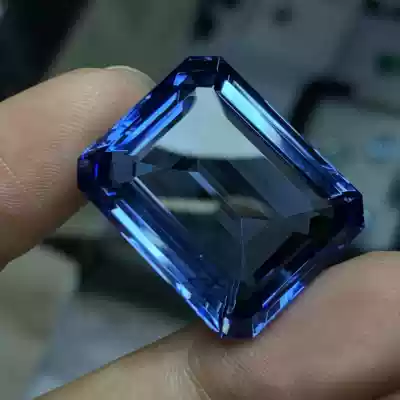 soloni] natural sea blue treasure naked stone santa mariya color can be inlaid custom ring necklace