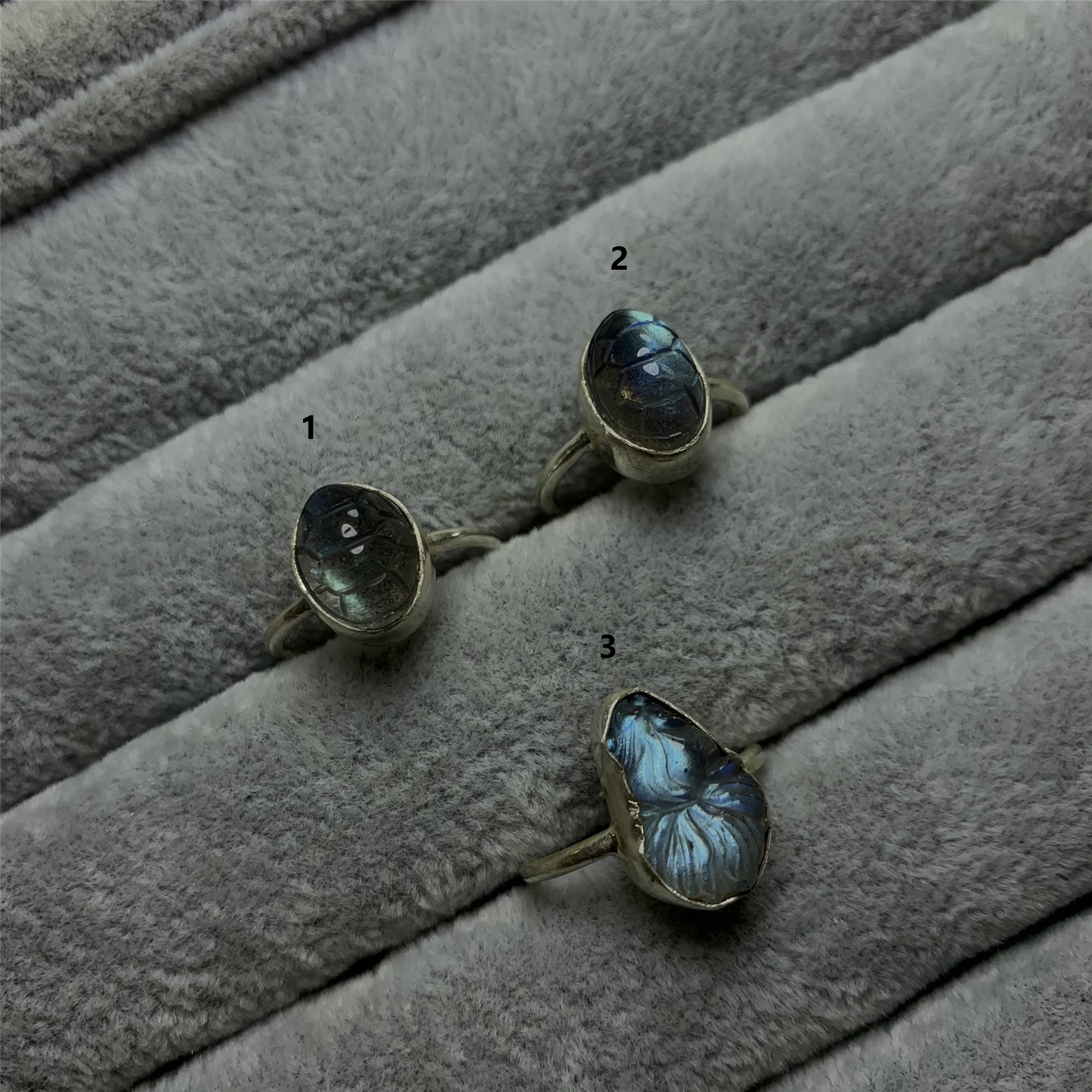 Nepal 925 silver natural engraving La feldspar bare stone pure hand inlaid with custom DIY ring pendant