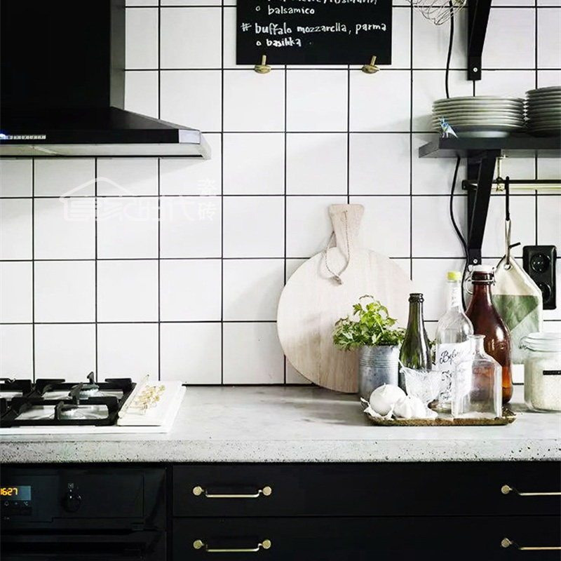 Nordic 100150200 Makeup Room Kitchen Balcony Pure Color Small Square Brick Wall Brick Small White Brick Small Black Brick Tile