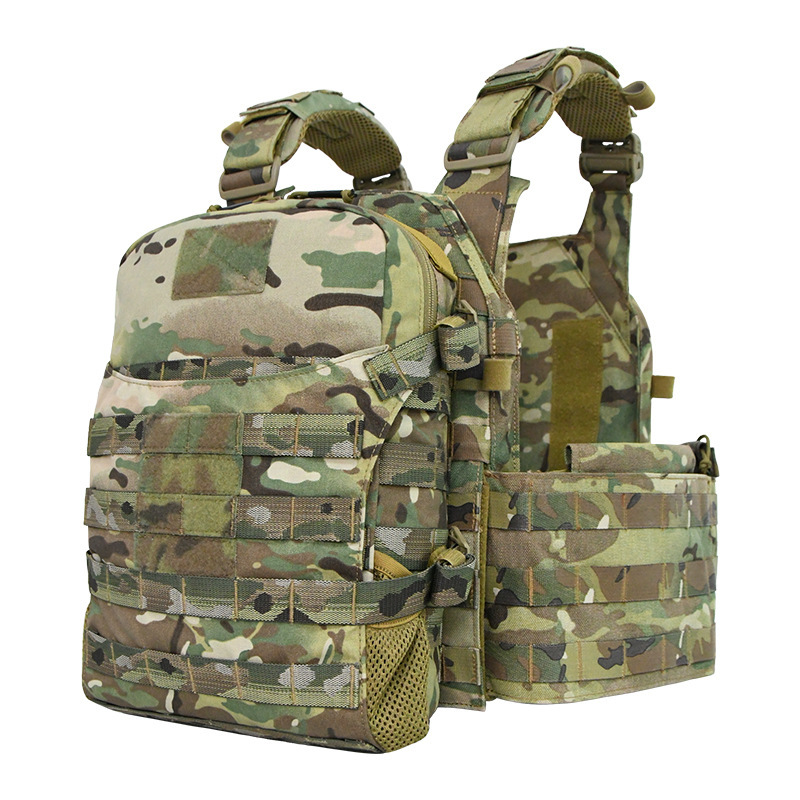Field Tactical Vest with Expandable Back Panel Bag, Cs Tactical Hydration Pack with Water Bladder Compartment, Foldable Helmet Cover Field Tactical Vest with Expandable Back Panel Bag, Cs Tactical Hydration Pack with Water Bladder Compartment, Foldable Helmet Cover