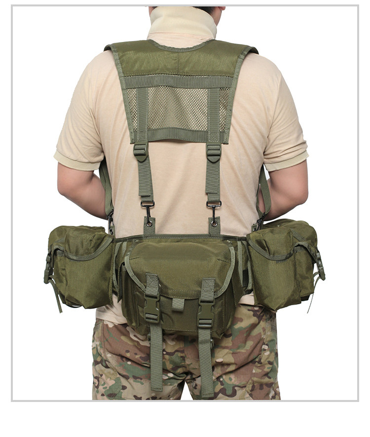 Training Chest Rig Taktische Weste Pack Magazintasche Tasche Molle Hängende Trage EMR Grün Camouflage – Detail 15