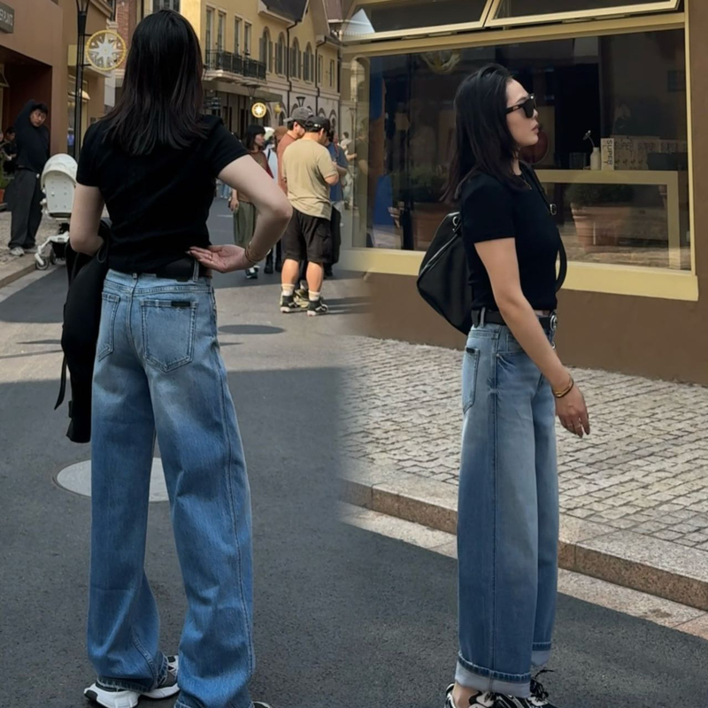 Aya's Home-97F58 Premium Edition Magic Pants "5 Lengths" New Spring Style Versatile Slimming Straight-Leg Jeans