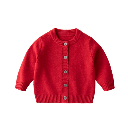 Детский красный трикотажный свитер для мальчиков, пуховик, платье, наряд на выход