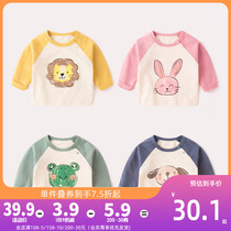 baby spring autumn pure cotton t shirt baby autumn long sleeve bottoming shirt children's clothing new autumn cartoon trendy tops