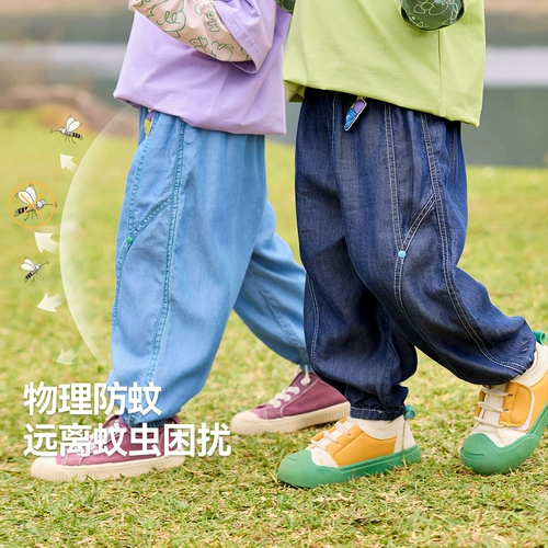 Джинсы, детские летние штаны для мальчиков для отдыха, детская одежда