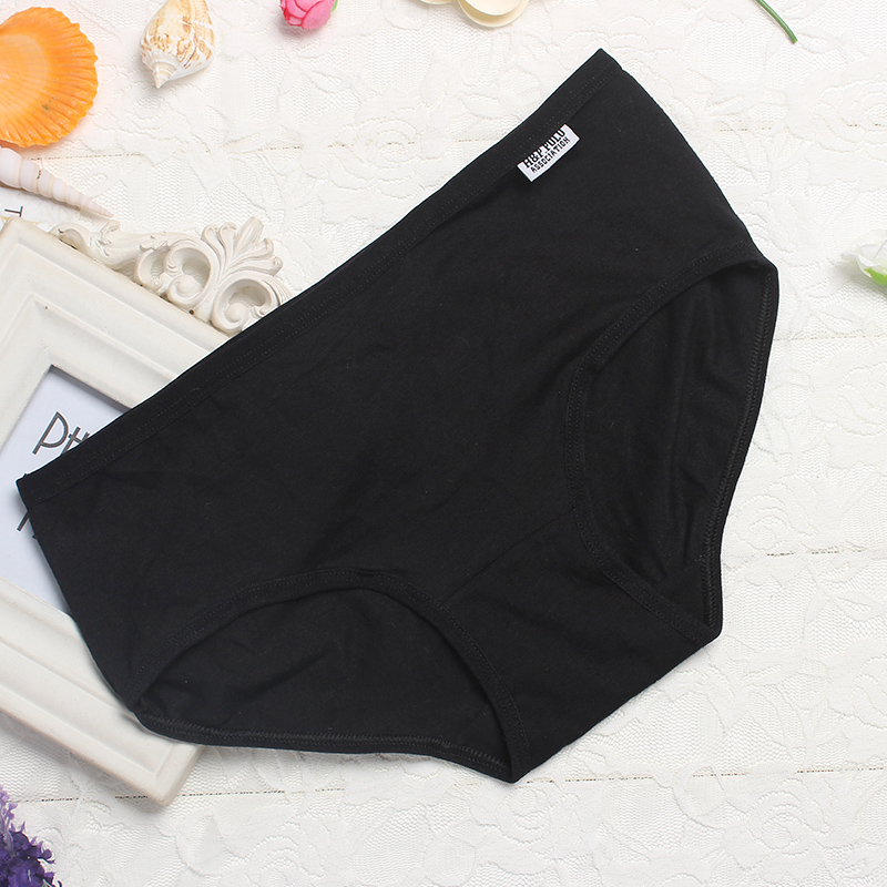 Quần lót eo thấp nữ chất liệu cotton màu đơn giản đen trắng xám tam giác nữ thấp eo hộp quà gợi cảm đồ lót siêu mỏng xuyên thấu