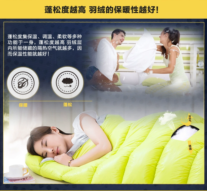 Lovo nhà dệt Luolai cuộc sống sản xuất dày ấm parffy bẩn ngoài trời xuống túi ngủ túi ngủ hình cá mập cho người lớn