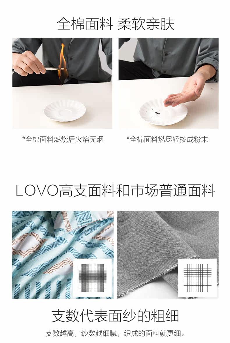 LOVO家纺 全棉四件套件 1.2/1.5/1.8米 图3