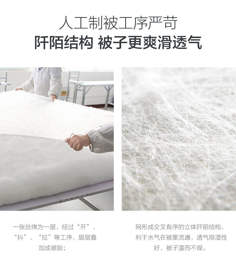 lovo家纺 100%蚕丝 斯享提花二合蚕丝被 图6