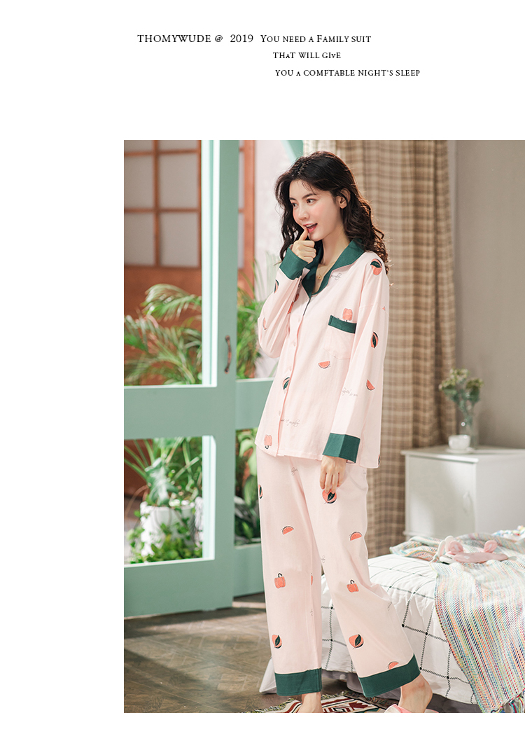 Quần áo tháng mùa xuân và mùa thu cotton sau sinh cho bà bầu Bà bầu đồ ngủ phụ nữ mùa hè mỏng phần thấm hút mồ hôi dịch vụ tại nhà cho con bú - Giải trí mặc / Mum mặc đồ bầu mùa đông