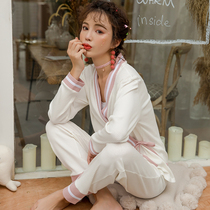 Yuezi clothing spring and summer thin cotton postpartum feeding spring and autumn pregnant womens pajamas women sweat long sleeve home clothing breastfeeding clothing