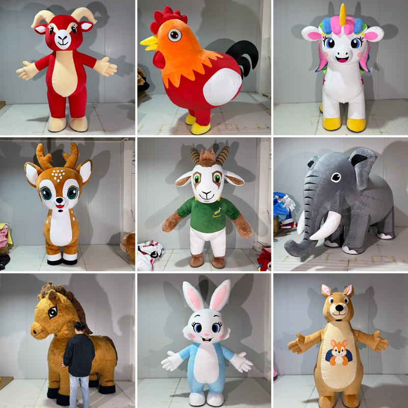 Factory Real Shot Inflatable Animal Mascot Costume Wearable Goat Rooster Sika Deer Elephant Cartoon Walking Doll Costume Factory Real Shot Inflatable Animal Mascot Costume Wearable Goat Rooster Sika Deer Elephant Cartoon Walking Doll Costume