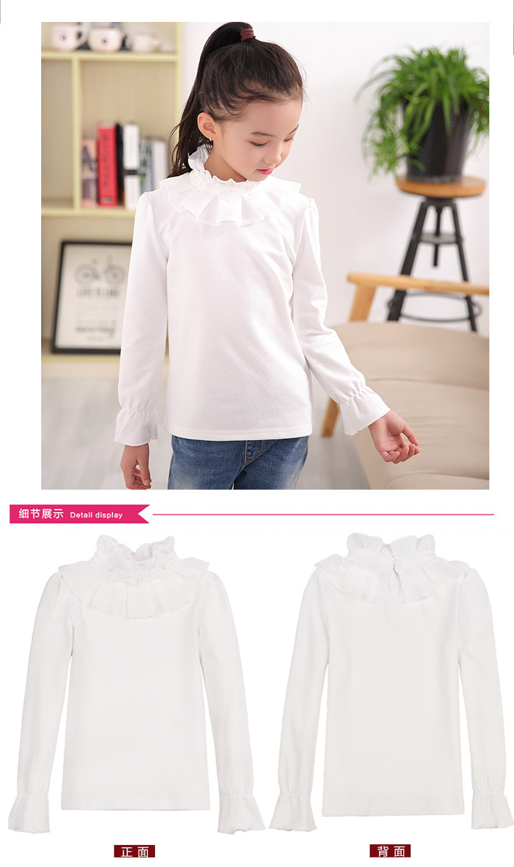 Chemise fille à manche longue en coton - Ref 2085872 Image 9