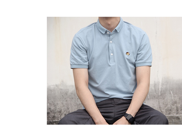 Dreamer hè mới thiết kế ban đầu ve áo thêu hoa mỏng cổ hẹp Áo sơ mi nam tay ngắn t shirt polo