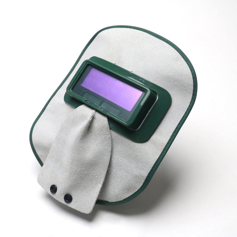 Electric welding mask argon arc welding mask electric welding glasses automatic light-changing face mask cow leather mask Two-bond welding gas welding burn welding
