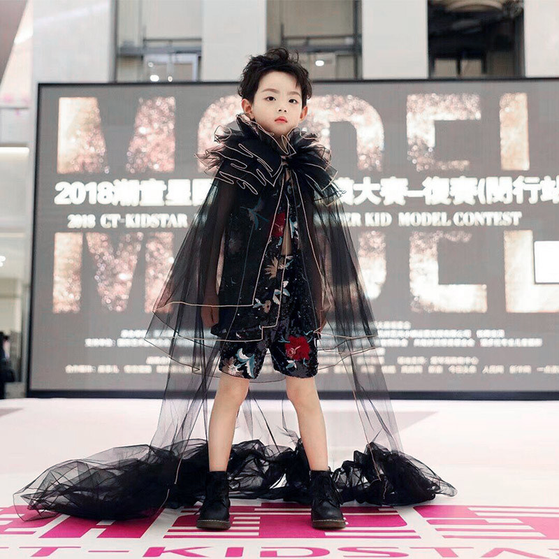 Jun design children's model catwalk show costume boy creative fashion fashion fashion suit hip-hop boy dress