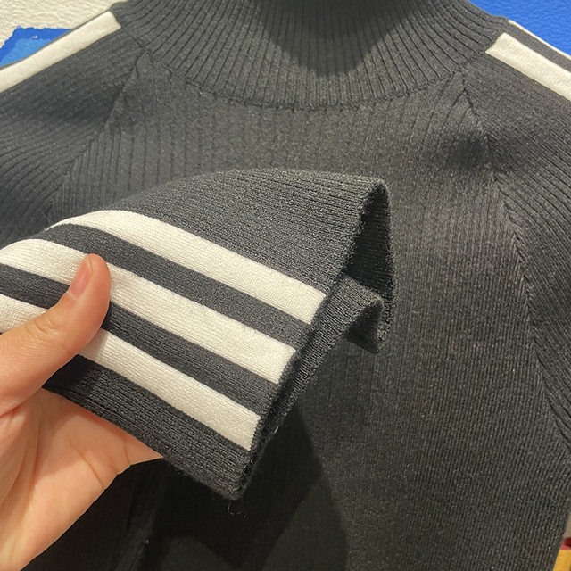 Adidas Clover ຂອງແມ່ຍິງ 2024 ພາກຮຽນ spring ກິລາໃຫມ່ turtleneck ໃກ້ຊິດ slim sweater sweater JI7058