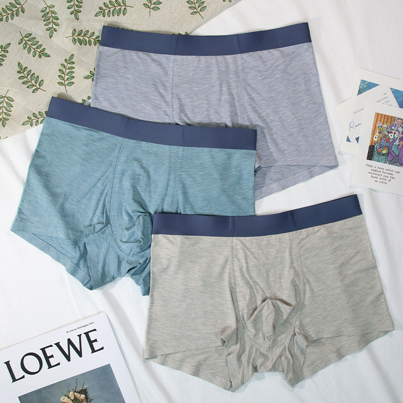 Summer bamboo fiber modal underwear men's loose breathable antibacterial comfortable shorts thin seamless high elastic boxer