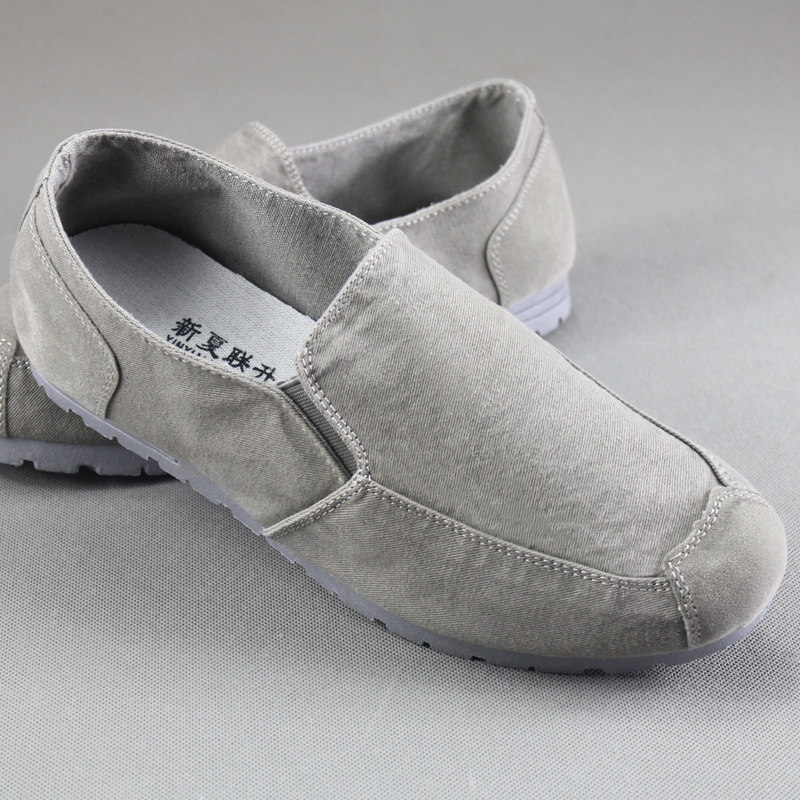 Spring old Beijing cloth shoes men's denim canvas shoes fashion casual wear-resistant comfortable low-help lazy shoes tide