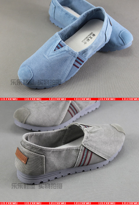 Giày cũ Bắc Kinh mới cho nam giày vải denim đặt chân phẳng mặc thoải mái giày nam thấp giày xtep nam