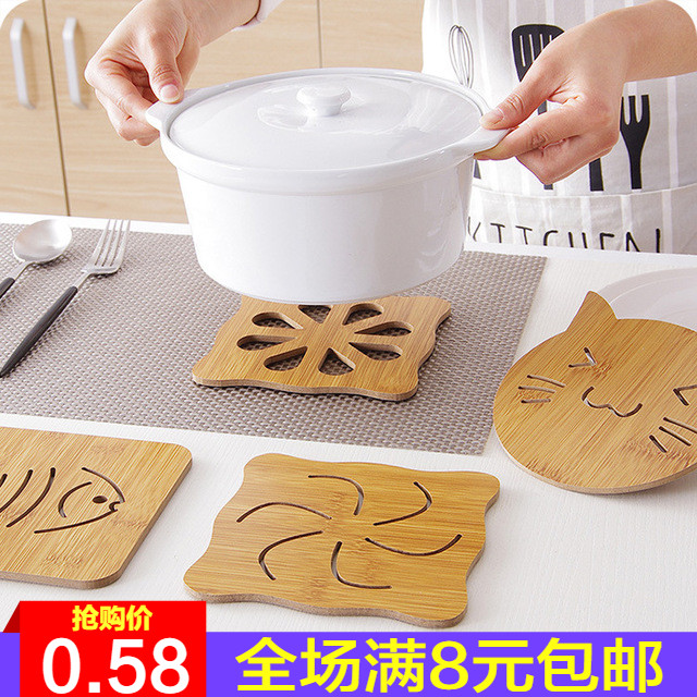 Wooden Dining Table Cushion Bowl Mat Insulation Mat Home Burn-Proof Waterproof Vegetable Mat Creative High Temperature Resistant Casserole Mat