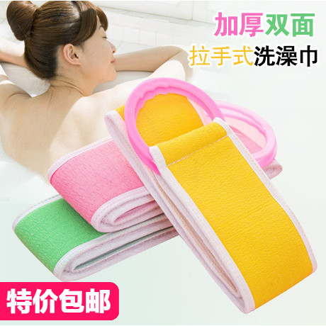 Rub bath towel Strong mud artifact Rub back Long back extended bath towel Adult bath double-sided sponge wipe back